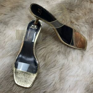 Marc Fisher LTD Transparent Kitten Heels Sandals, 9 1/2